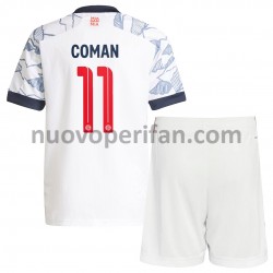 Maglie da Calcio FC Bayern München Kingsley Coman 11 Bambino Alternativa Tenuta 2021-2022 Maniche Corte