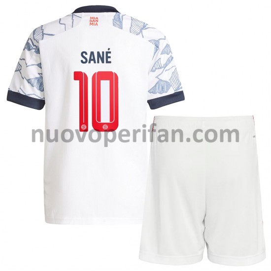 Maglie da Calcio FC Bayern München Leroy Sane 10 Bambino Alternativa Tenuta 2021-2022 Maniche Corte