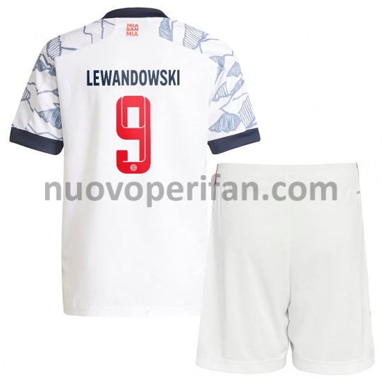 Maglie da Calcio FC Bayern München Robert Lewandowski 9 Bambino Alternativa Tenuta 2021-2022 Maniche Corte