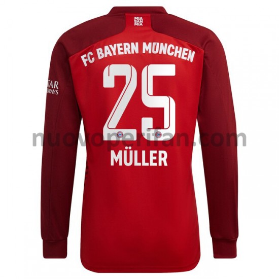 Maglie da Calcio FC Bayern München Thomas Muller 25 Prima Tenuta 2021-2022 Maniche Lunghe