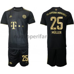 Maglie da Calcio FC Bayern München Thomas Muller 25 Bambino Trasferta Tenuta 2021-2022 Maniche Corte