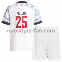 Maglie da Calcio FC Bayern München Thomas Muller 25 Bambino Alternativa Tenuta 2021-2022 Maniche Corte