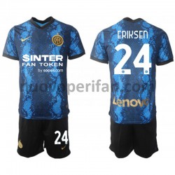 Maglie da Calcio Inter Milan Christian Eriksen 24 Bambino Prima Tenuta 2021-2022 Maniche Corte