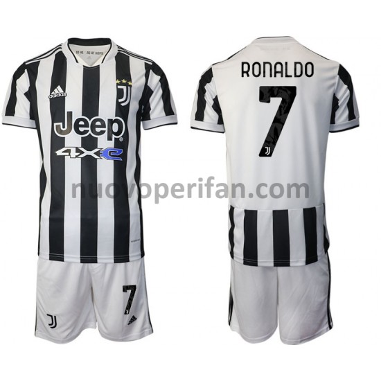 Maglie da Calcio Juventus Cristiano Ronaldo 7 Bambino Prima Tenuta 2021-2022 Maniche Corte