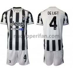 Maglie da Calcio Juventus Matthijs de Ligt 4 Bambino Prima Tenuta 2021-2022 Maniche Corte