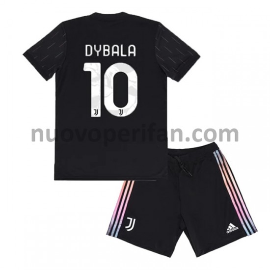 Maglie da Calcio Juventus Paulo Dybala 10 Bambino Trasferta Tenuta 2021-2022 Maniche Corte