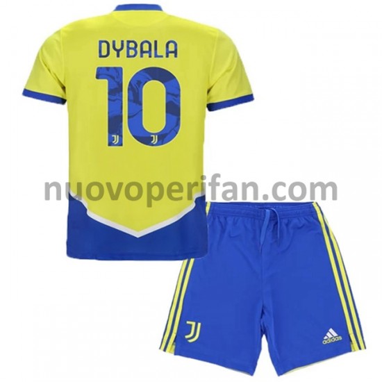 Maglie da Calcio Juventus Paulo Dybala 10 Bambino Alternativa Tenuta 2021-2022 Maniche Corte