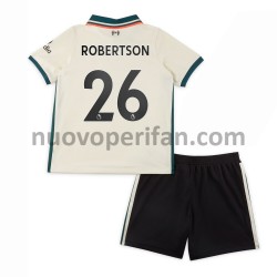 Maglie da Calcio Liverpool Andrew Robertson 26 Bambino Trasferta Tenuta 2021-2022 Maniche Corte