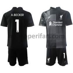 Maglie da Calcio Liverpool Portiere Alisson Becker 1 Bambino Alternativa Tenuta 2021-2022 Maniche Corte