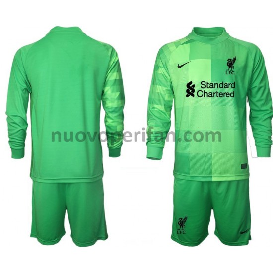 Maglie da Calcio Liverpool Portiere Bambino Prima Tenuta 2021-2022 Maniche Lunghe