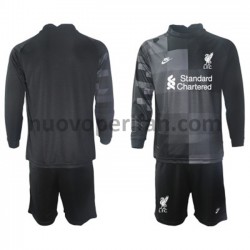 Maglie da Calcio Liverpool Portiere Bambino Alternativa Tenuta 2021-2022 Maniche Lunghe