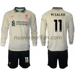Maglie da Calcio Liverpool M.Salah 11 Bambino Trasferta Tenuta 2021-2022 Maniche Lunghe