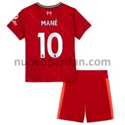 Maglie da Calcio Liverpool Sadio Mane 10 Bambino Prima Tenuta 2021-2022 Maniche Corte