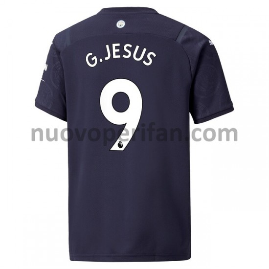 Maglie da Calcio Manchester City Gabriel Jesus 9 Alternativa Tenuta 2021-2022 Maniche Corte