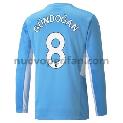 Maglie da Calcio Manchester City Ilkay Gundogan 8 Prima Tenuta 2021-2022 Maniche Lunghe