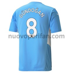 Maglie da Calcio Manchester City Ilkay Gundogan 8 Prima Tenuta 2021-2022 Maniche Corte