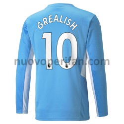 Maglie da Calcio Manchester City Jack Grealish 10 Prima Tenuta 2021-2022 Maniche Lunghe