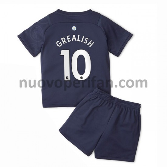 Maglie da Calcio Manchester City Jack Grealish 10 Bambino Alternativa Tenuta 2021-2022 Maniche Corte