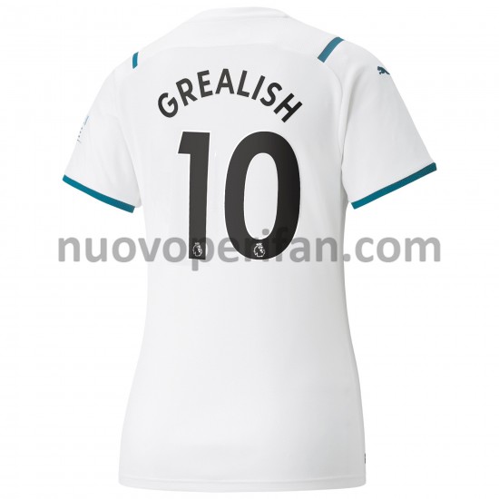 Maglie da Calcio Manchester City Jack Grealish 10 Donna Trasferta Tenuta 2021-2022 Maniche Corte