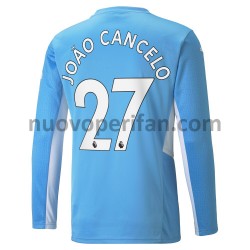 Maglie da Calcio Manchester City Joao Cancelo 27 Prima Tenuta 2021-2022 Maniche Lunghe
