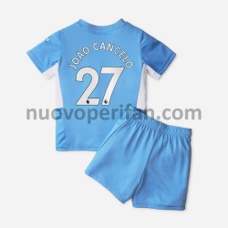 Maglie da Calcio Manchester City Joao Cancelo 27 Bambino Prima Tenuta 2021-2022 Maniche Corte