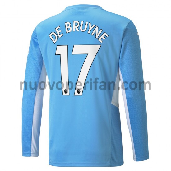 Maglie da Calcio Manchester City Kevin De Bruyne 17 Prima Tenuta 2021-2022 Maniche Lunghe