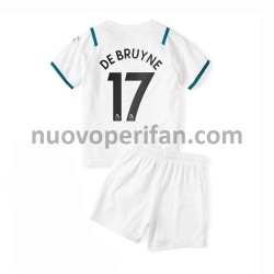 Maglie da Calcio Manchester City Kevin De Bruyne 17 Bambino Trasferta Tenuta 2021-2022 Maniche Corte