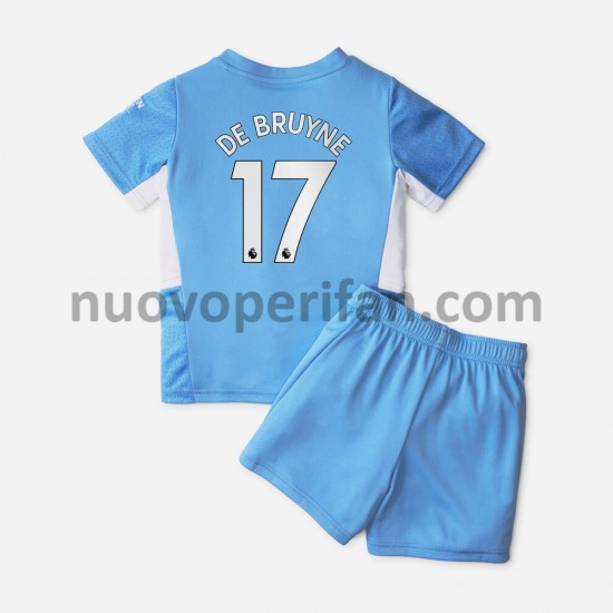 Maglie da Calcio Manchester City Kevin De Bruyne 17 Bambino Prima Tenuta 2021-2022 Maniche Corte