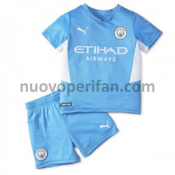 Maglie da Calcio Manchester City Bambino Prima Tenuta 2021-2022 Maniche Corte