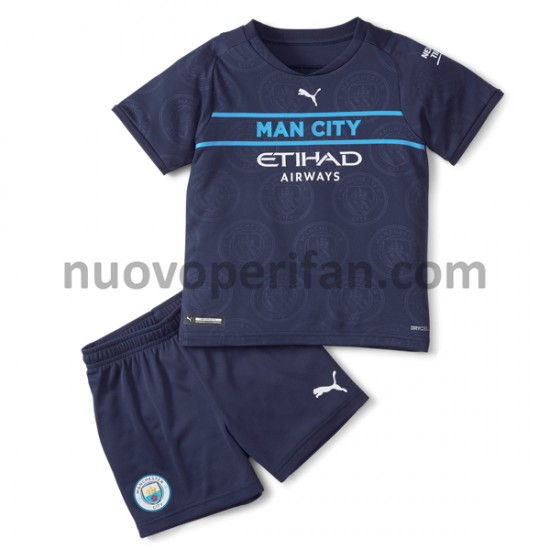 Maglie da Calcio Manchester City Bambino Alternativa Tenuta 2021-2022 Maniche Corte