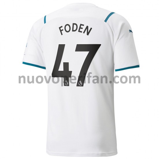 Maglie da Calcio Manchester City Phil Foden 47 Trasferta Tenuta 2021-2022 Maniche Corte