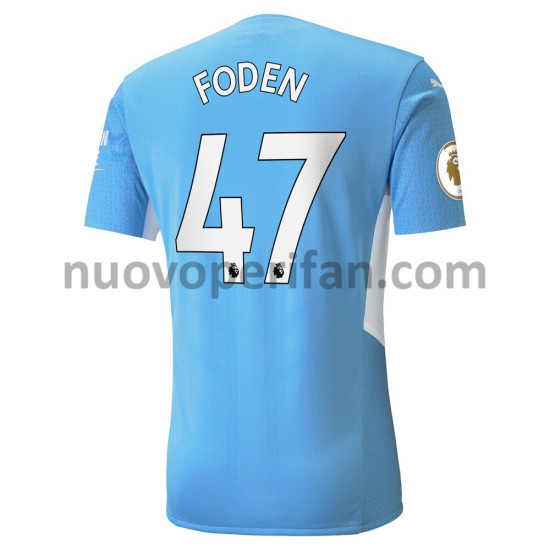 Maglie da Calcio Manchester City Phil Foden 47 Prima Tenuta 2021-2022 Maniche Corte