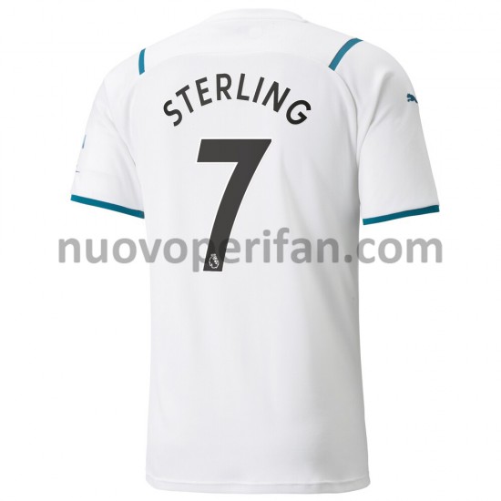 Maglie da Calcio Manchester City Raheem Sterling 7 Trasferta Tenuta 2021-2022 Maniche Corte