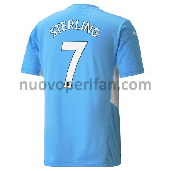 Maglie da Calcio Manchester City Raheem Sterling 7 Prima Tenuta 2021-2022 Maniche Corte