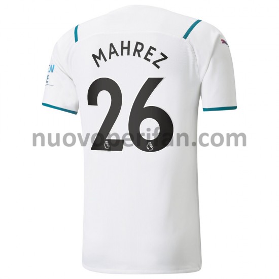 Maglie da Calcio Manchester City Riyad Mahrez 26 Trasferta Tenuta 2021-2022 Maniche Corte