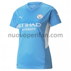 Maglie da Calcio Manchester City Donna Prima Tenuta 2021-2022 Maniche Corte