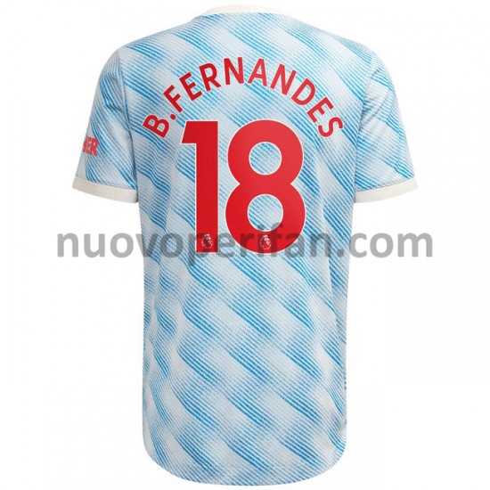 Maglie da Calcio Manchester United Bruno Fernandes 18 Trasferta Tenuta 2021-2022 Maniche Corte