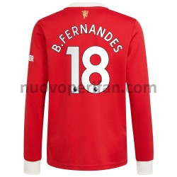 Maglie da Calcio Manchester United Bruno Fernandes 18 Prima Tenuta 2021-2022 Maniche Lunghe