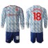 Maglie da Calcio Manchester United Bruno Fernandes 18 Bambino Trasferta Tenuta 2021-2022 Maniche Lunghe