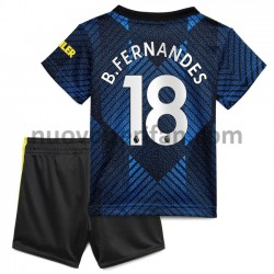 Maglie da Calcio Manchester United Bruno Fernandes 18 Bambino Alternativa Tenuta 2021-2022 Maniche Corte
