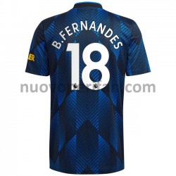 Maglie da Calcio Manchester United Bruno Fernandes 18 Alternativa Tenuta 2021-2022 Maniche Corte