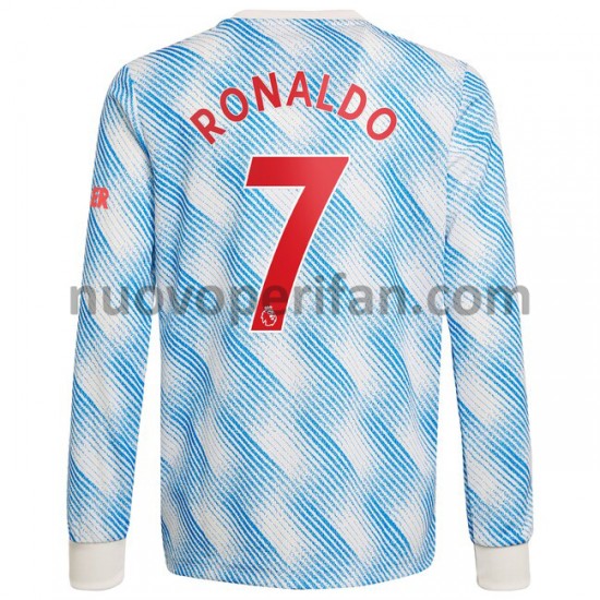 Maglie da Calcio Manchester United Cristiano Ronaldo 7 Trasferta Tenuta 2021-2022 Maniche Lunghe