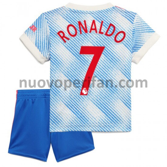 Maglie da Calcio Manchester United Cristiano Ronaldo 7 Bambino Trasferta Tenuta 2021-2022 Maniche Corte