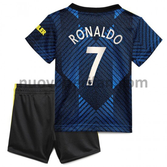 Maglie da Calcio Manchester United Cristiano Ronaldo 7 Bambino Alternativa Tenuta 2021-2022 Maniche Corte