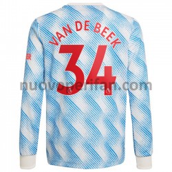 Maglie da Calcio Manchester United Donny Van De Beek 34 Trasferta Tenuta 2021-2022 Maniche Lunghe