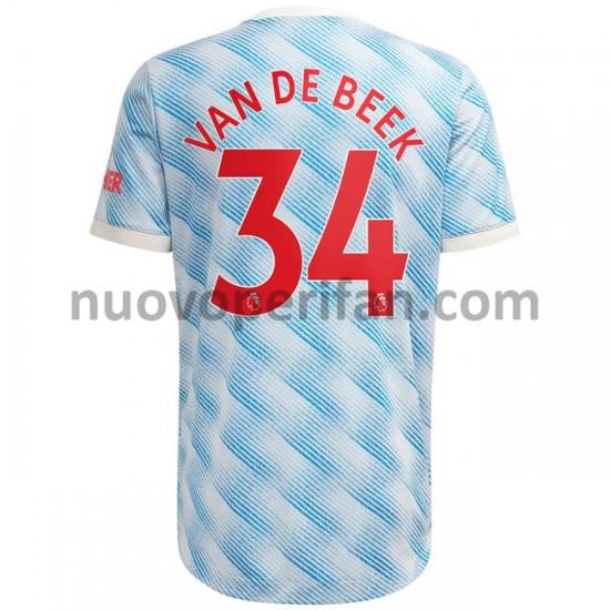 Maglie da Calcio Manchester United Donny Van De Beek 34 Trasferta Tenuta 2021-2022 Maniche Corte