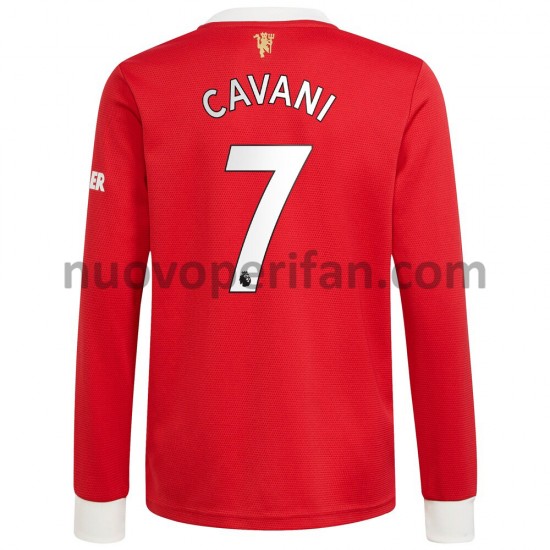 Maglie da Calcio Manchester United Edinson Cavani 7 Prima Tenuta 2021-2022 Maniche Lunghe