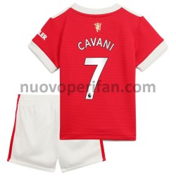 Maglie da Calcio Manchester United Edinson Cavani 7 Bambino Prima Tenuta 2021-2022 Maniche Corte