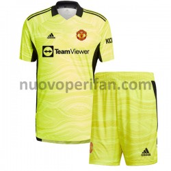 Maglie da Calcio Manchester United Portiere Bambino Prima Tenuta 2021-2022 Maniche Corte