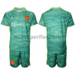 Maglie da Calcio Manchester United Portiere Bambino Alternativa Tenuta 2021-2022 Maniche Corte